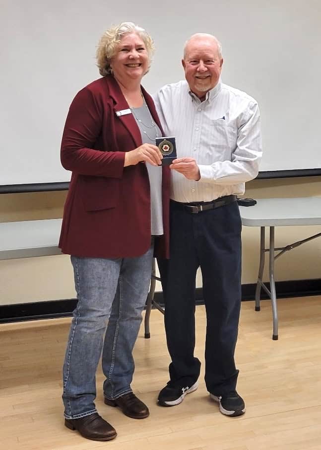Metal Presentation by Richard Letourneau to Leah Gray with the 2024 Pacific Zone - Advanced - Gold Medal (Photo Courtesy of Steve Smith)